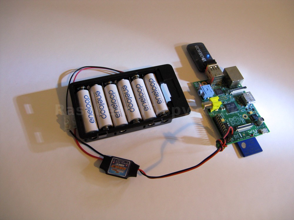 Running a Raspberry Pi from 6 AA Batteries - Raspberry Pi Spy